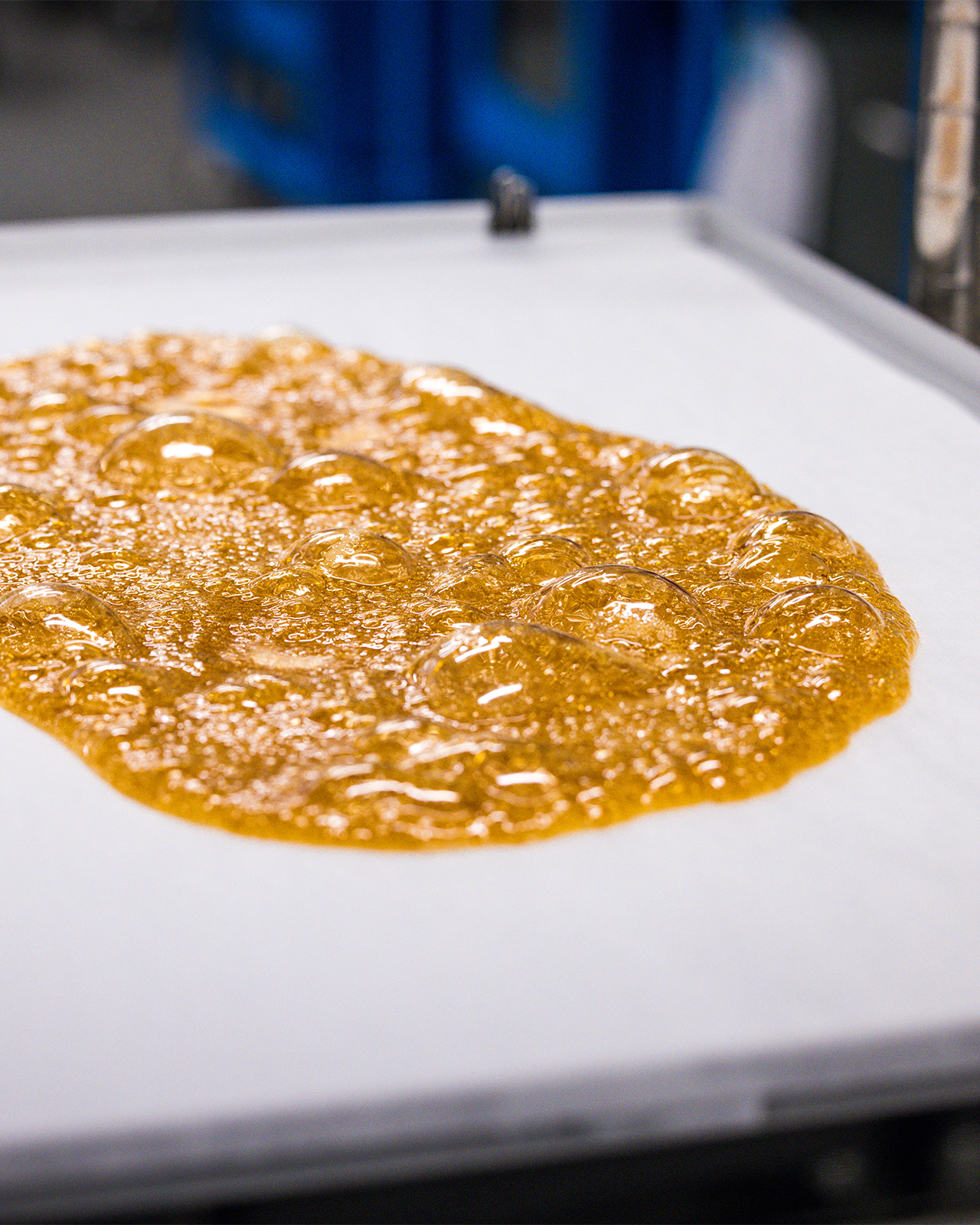 Bubbling hot shatter in the lab cooling down